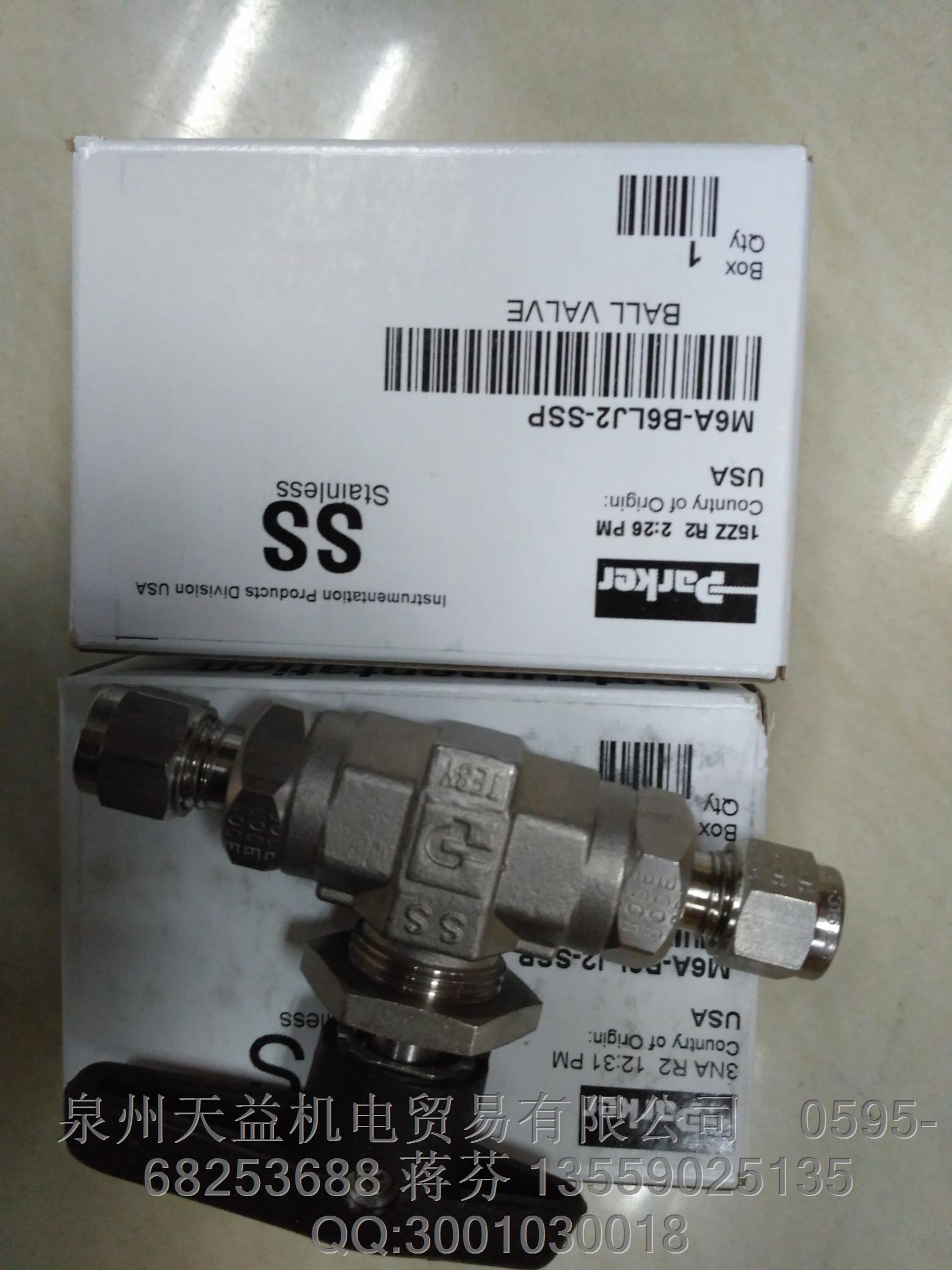 美國派克PARKER  一級代理   M6A-B6LJ2-SSP